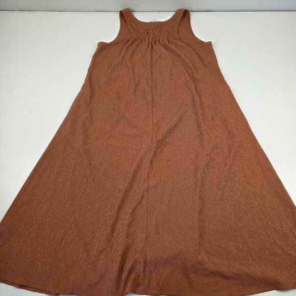 Athleta Echo Sleeveless Midi Dress size Large Copper Athleisure Athletic Boho - Picture 8 of 12